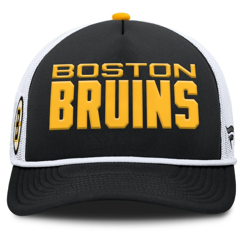 Boston Bruins Fanatics Authentic Pro Rink A-Frame Adjustable Hat - Black/White - NHL