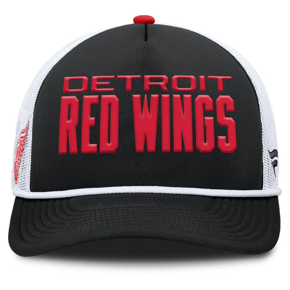 Detroit Red Wings Fanatics Authentic Pro Rink A-Frame Adjustable Hat - Black/White - NHL