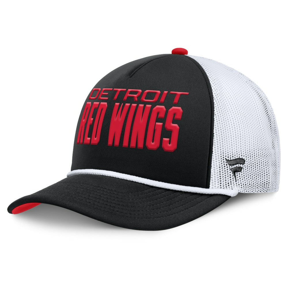Detroit Red Wings Fanatics Authentic Pro Rink A-Frame Adjustable Hat - Black/White - NHL
