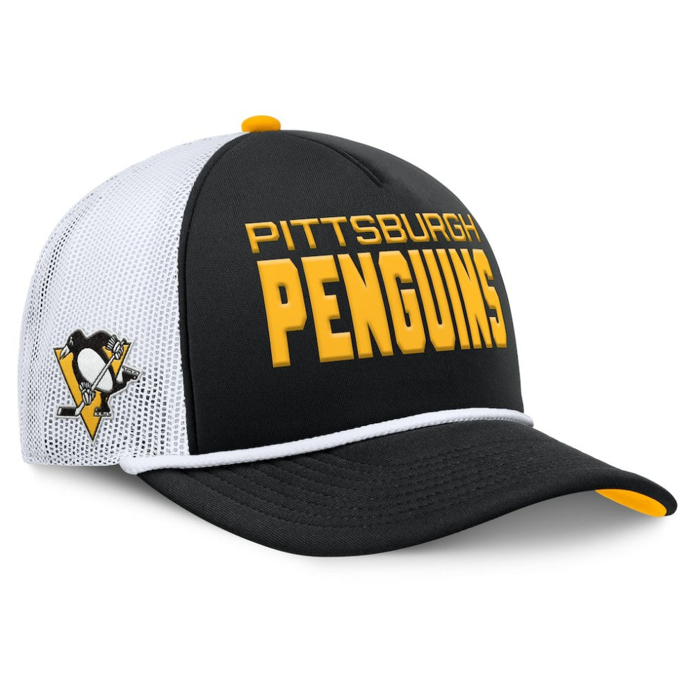 Pittsburgh Penguins Fanatics Authentic Pro Rink A-Frame Adjustable Hat - Black/White - NHL