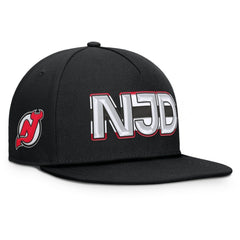 New Jersey Devils Fanatics Authentic Pro Rink Team Code Snapback Hat - Black - NHL