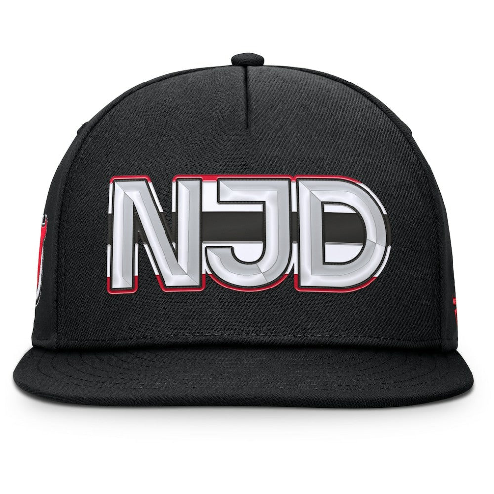 New Jersey Devils Fanatics Authentic Pro Rink Team Code Snapback Hat - Black - NHL