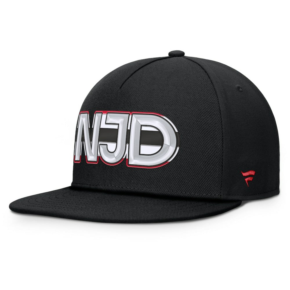 New Jersey Devils Fanatics Authentic Pro Rink Team Code Snapback Hat - Black - NHL