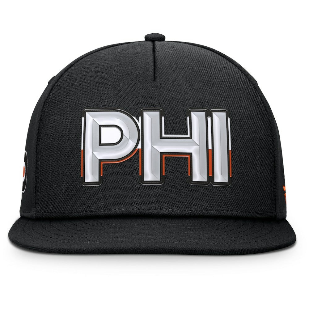 Philadelphia Flyers Fanatics Authentic Pro Rink Team Code Snapback Hat - Black - NHL