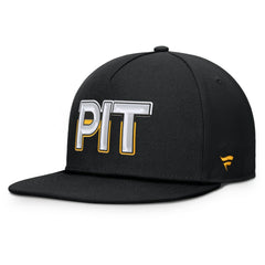 Pittsburgh Penguins Fanatics Authentic Pro Rink Team Code Snapback Hat - Black - NHL