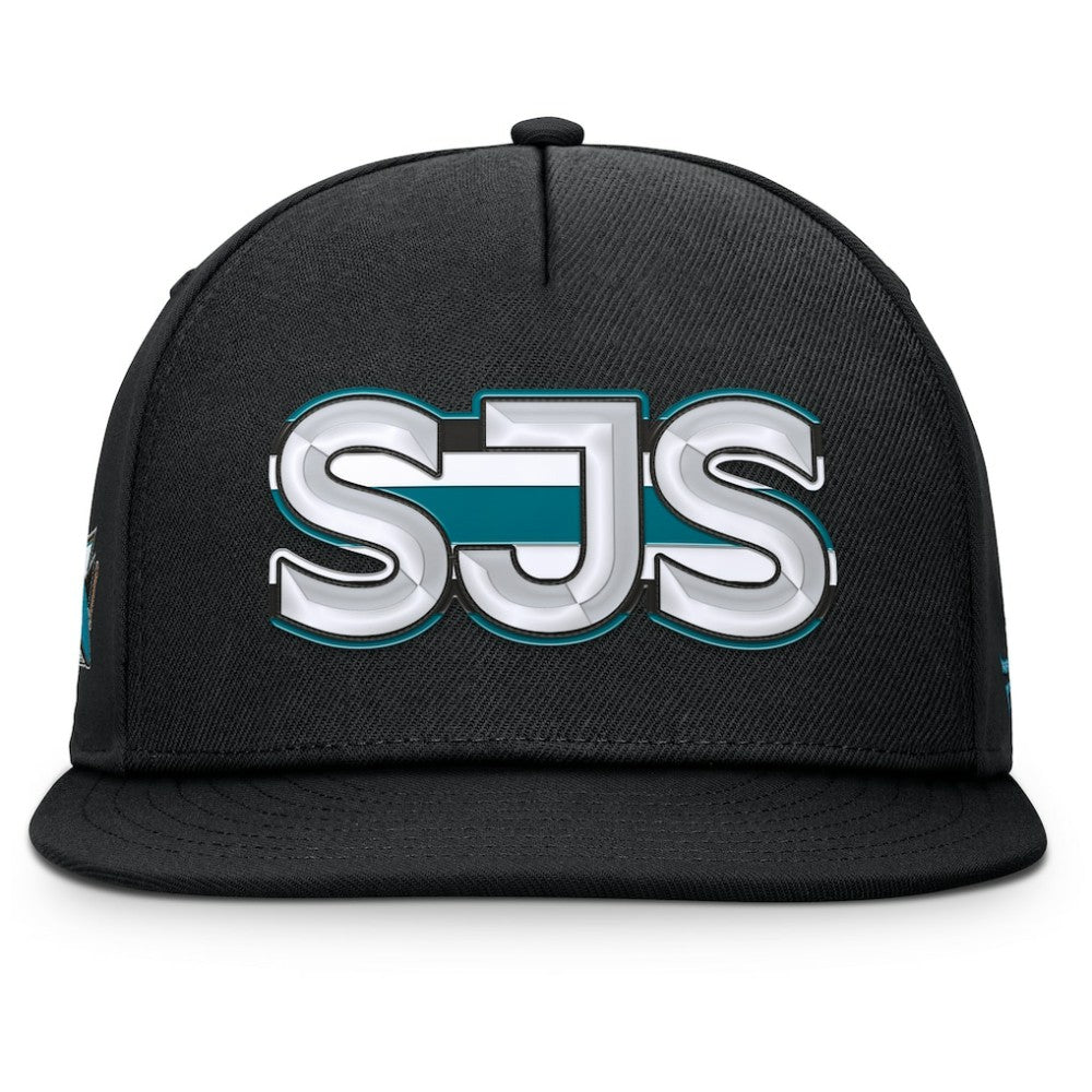 San Jose Sharks Fanatics Authentic Pro Rink Team Code Snapback Hat - Black - NHL
