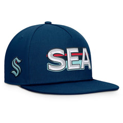 Seattle Kraken Fanatics Authentic Pro Rink Team Code Snapback Hat - Deep Sea Blue - NHL
