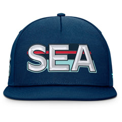 Seattle Kraken Fanatics Authentic Pro Rink Team Code Snapback Hat - Deep Sea Blue - NHL