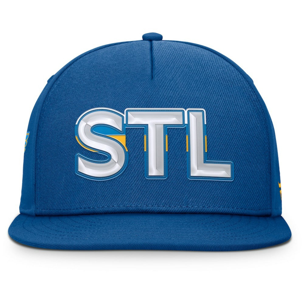 St. Louis Blues Fanatics Authentic Pro Rink Team Code Snapback Hat - Blue - NHL