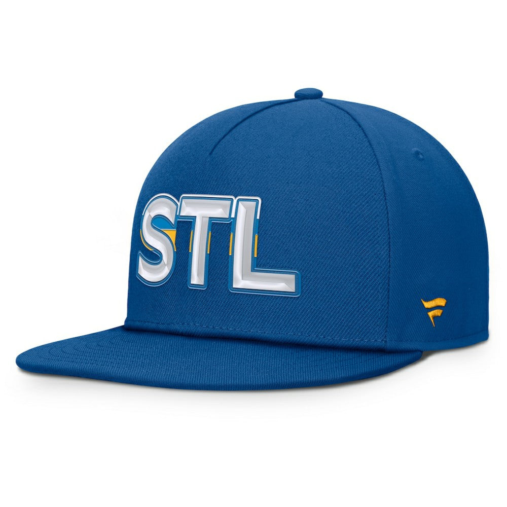 St. Louis Blues Fanatics Authentic Pro Rink Team Code Snapback Hat - Blue - NHL