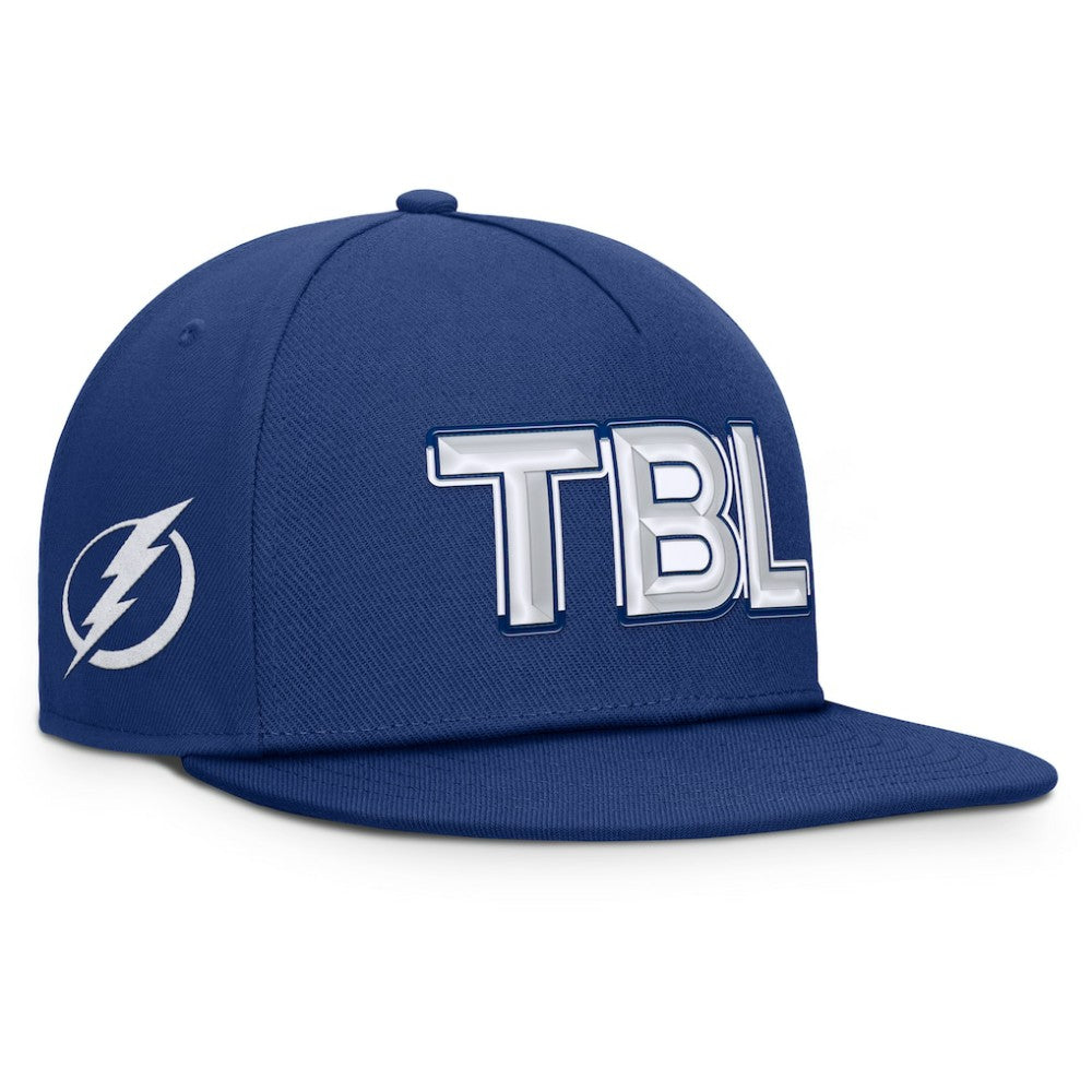 Tampa Bay Lightning Fanatics Authentic Pro Rink Team Code Snapback Hat - Blue - NHL