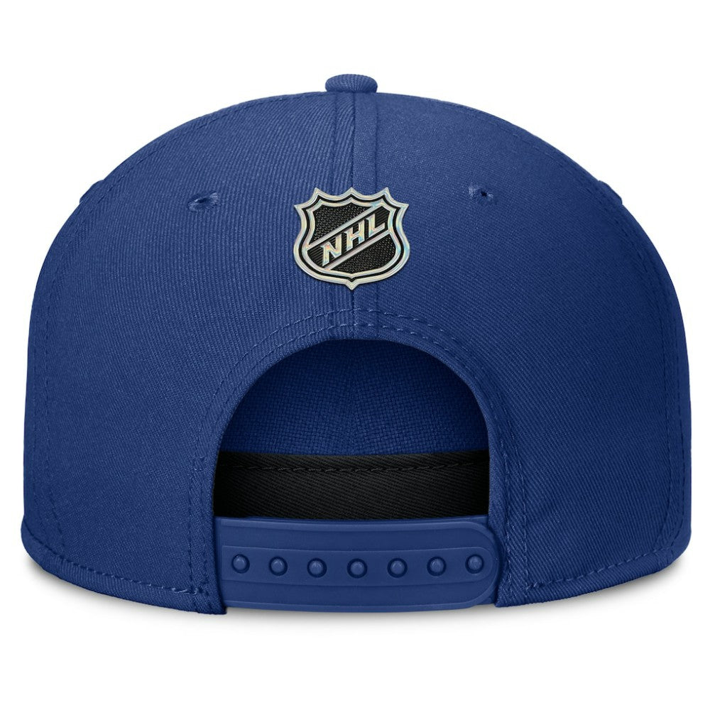 Vancouver Canucks Fanatics Authentic Pro Rink Team Code Snapback Hat - Blue - NHL
