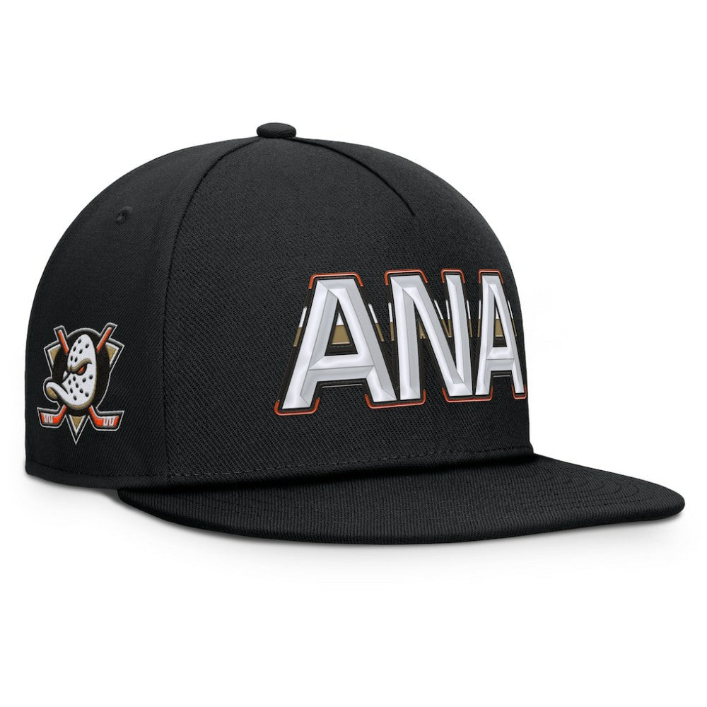 Anaheim Ducks Fanatics Authentic Pro Rink Team Code Snapback Hat - Black - NHL