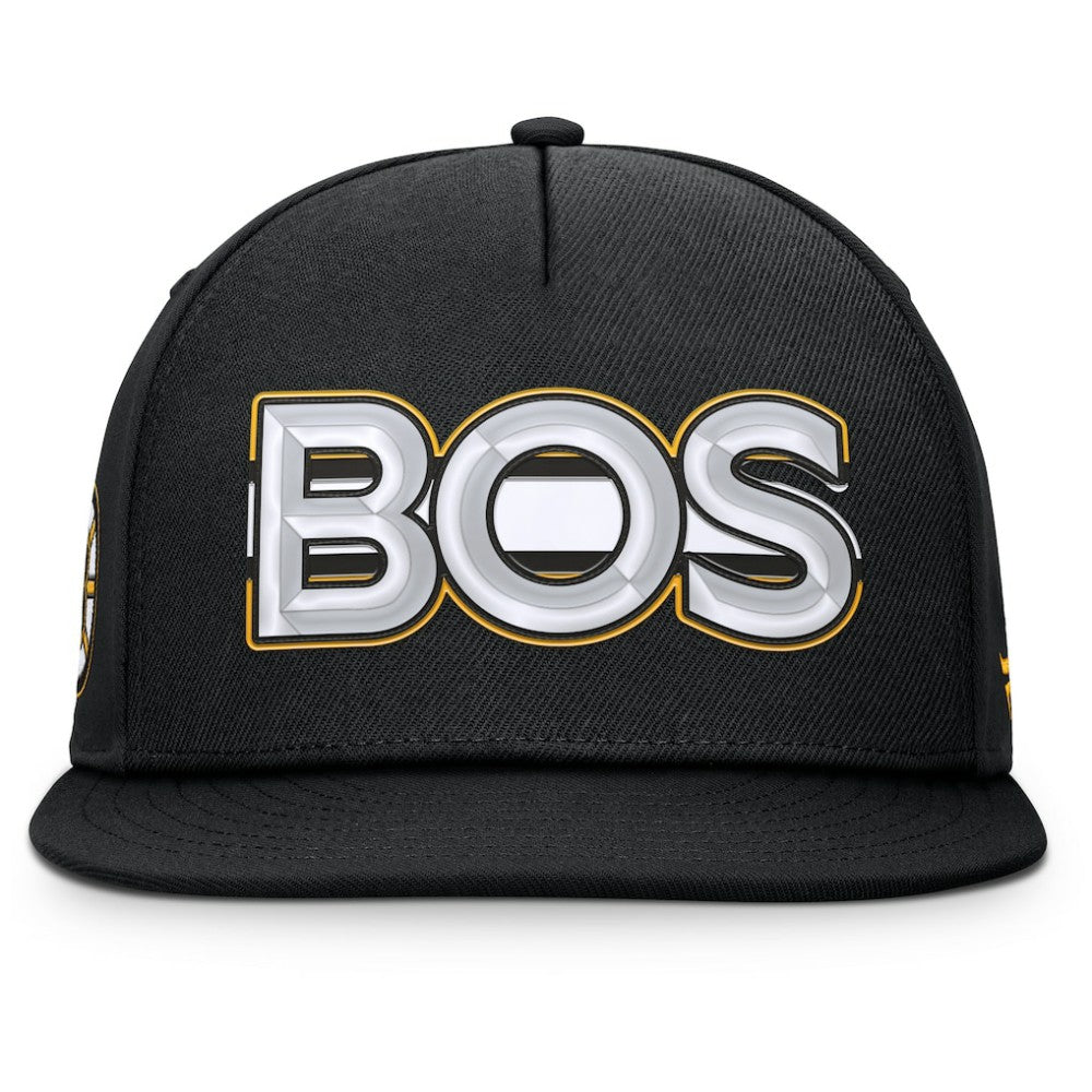Boston Bruins Fanatics Authentic Pro Rink Team Code Snapback Hat - Black - NHL