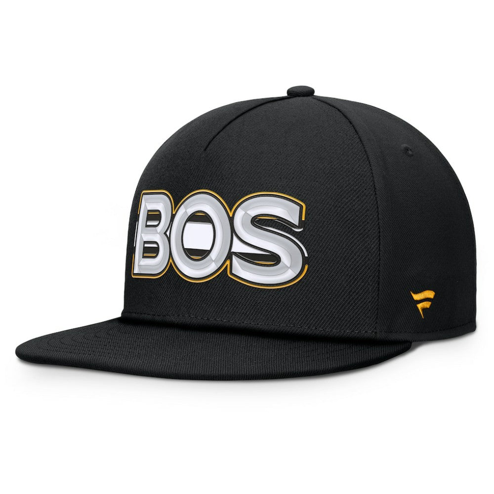 Boston Bruins Fanatics Authentic Pro Rink Team Code Snapback Hat - Black - NHL