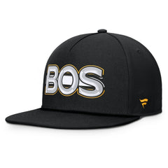 Boston Bruins Fanatics Authentic Pro Rink Team Code Snapback Hat - Black - NHL