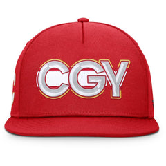 Calgary Flames Fanatics Authentic Pro Rink Team Code Snapback Hat - Red - NHL