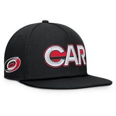 Carolina Hurricanes Fanatics Authentic Pro Rink Team Code Snapback Hat - Black - NHL