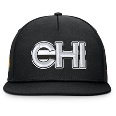 Chicago Blackhawks Fanatics Authentic Pro Rink Team Code Snapback Hat - Black - NHL
