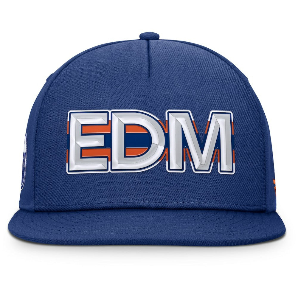Edmonton Oilers Fanatics Authentic Pro Rink Team Code Snapback Hat - Royal - NHL