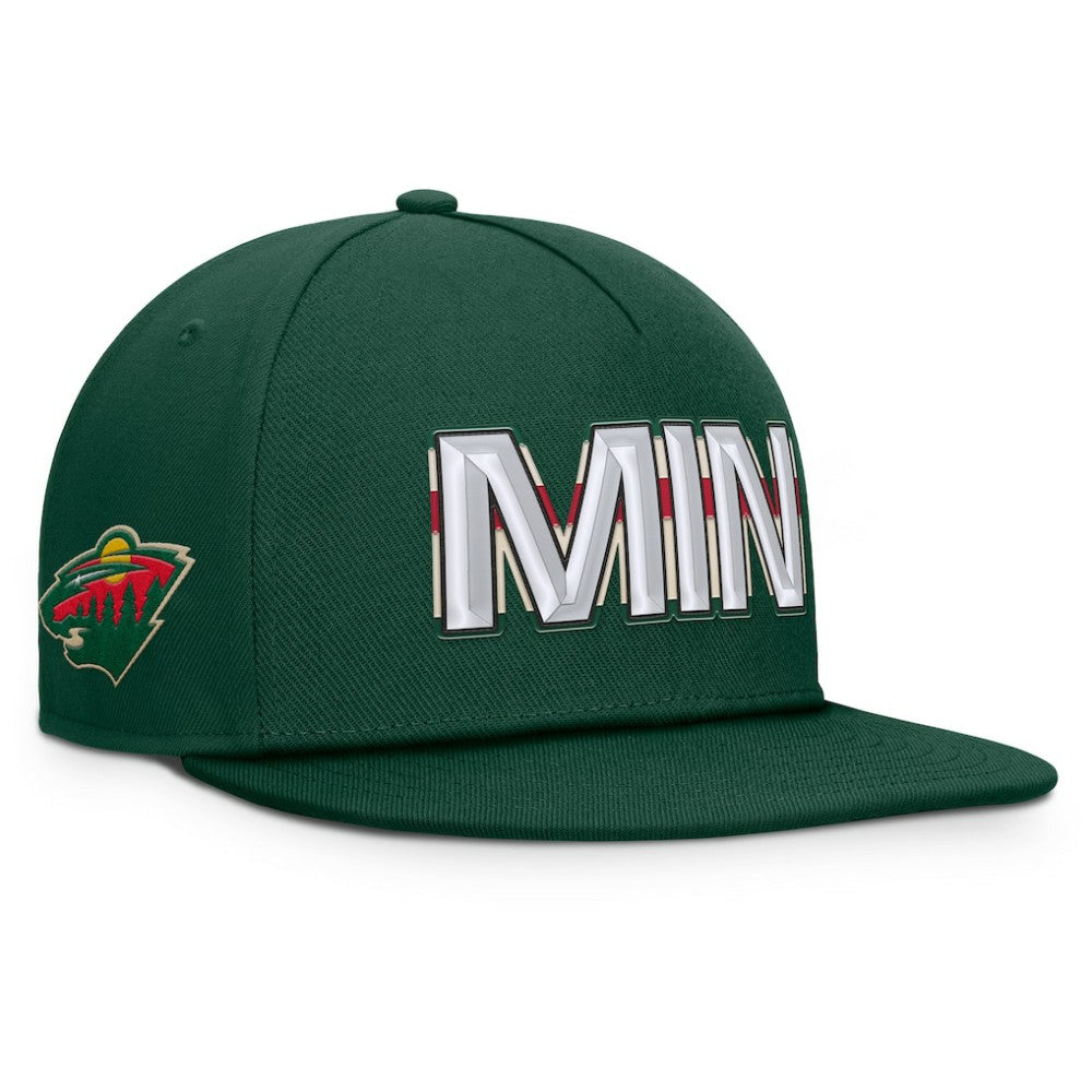 Minnesota Wild Fanatics Authentic Pro Rink Team Code Snapback Hat - Green - NHL