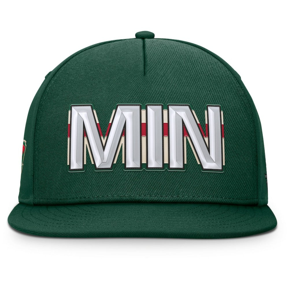 Minnesota Wild Fanatics Authentic Pro Rink Team Code Snapback Hat - Green - NHL