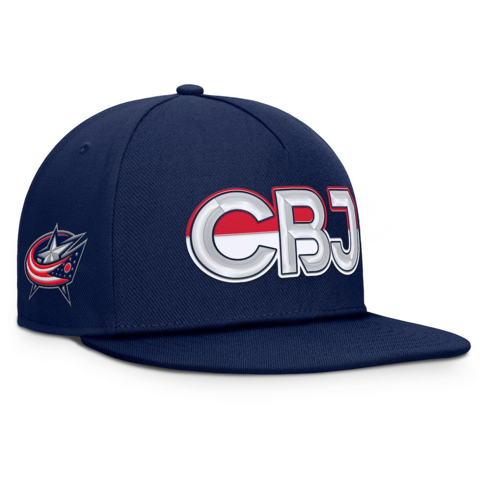 Columbus Blue Jackets Fanatics Authentic Pro Rink Team Code Snapback Hat - Navy - NHL