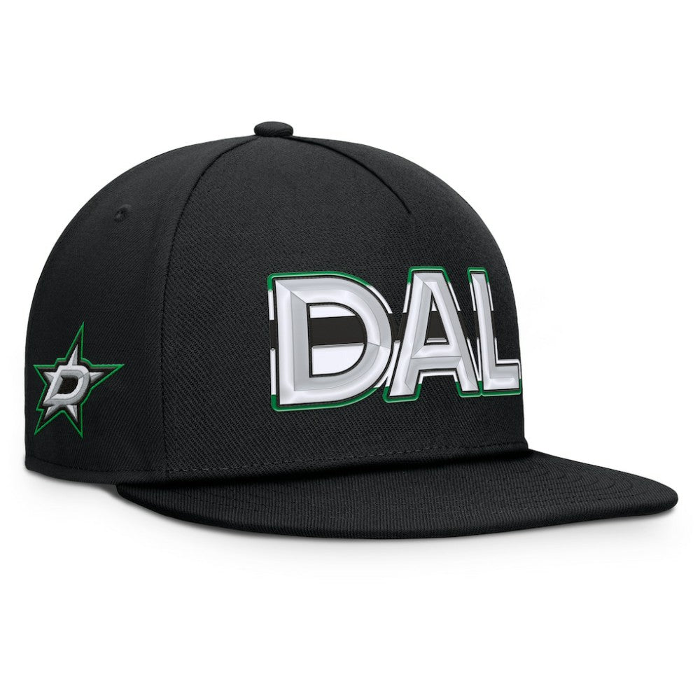 Dallas Stars Fanatics Authentic Pro Rink Team Code Snapback Hat - Black - NHL