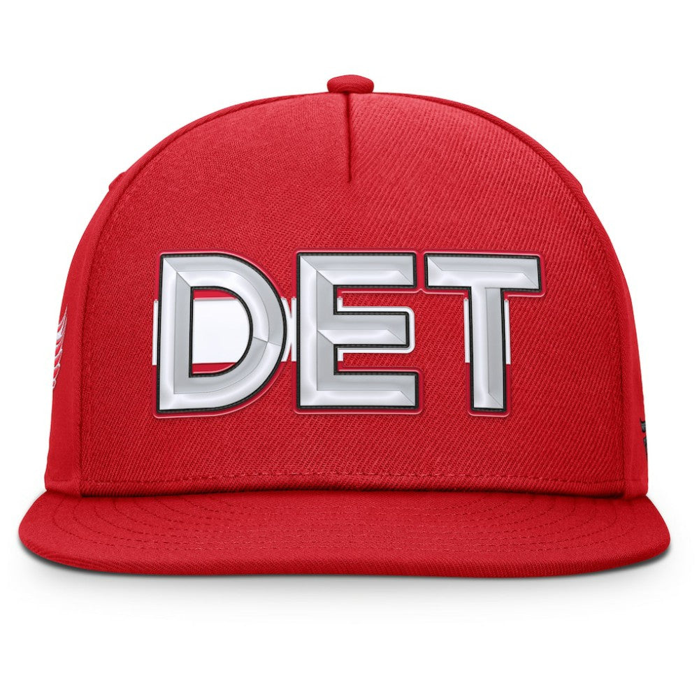 Detroit Red Wings Fanatics Authentic Pro Rink Team Code Snapback Hat - Red - NHL