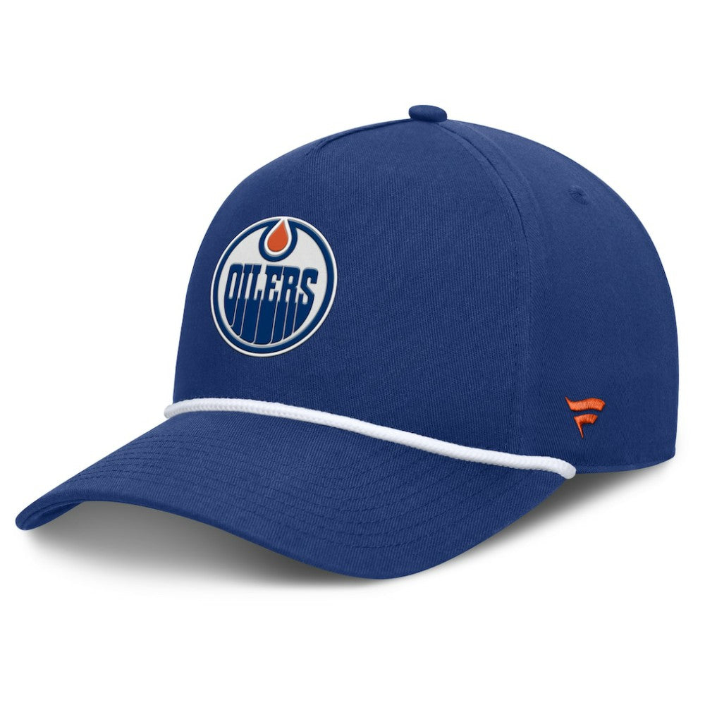 Edmonton Oilers Fanatics Authentic Pro Rink Roper A-Frame Adjustable Hat - Royal - NHL