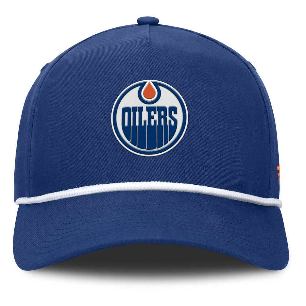 Edmonton Oilers Fanatics Authentic Pro Rink Roper A-Frame Adjustable Hat - Royal - NHL