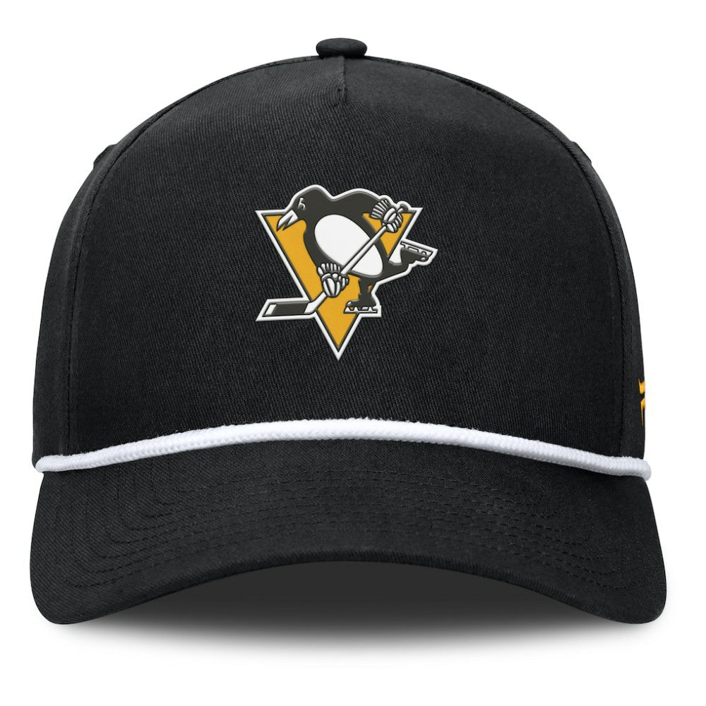 Pittsburgh Penguins Fanatics Authentic Pro Rink Roper A-Frame Adjustable Hat - Black - NHL