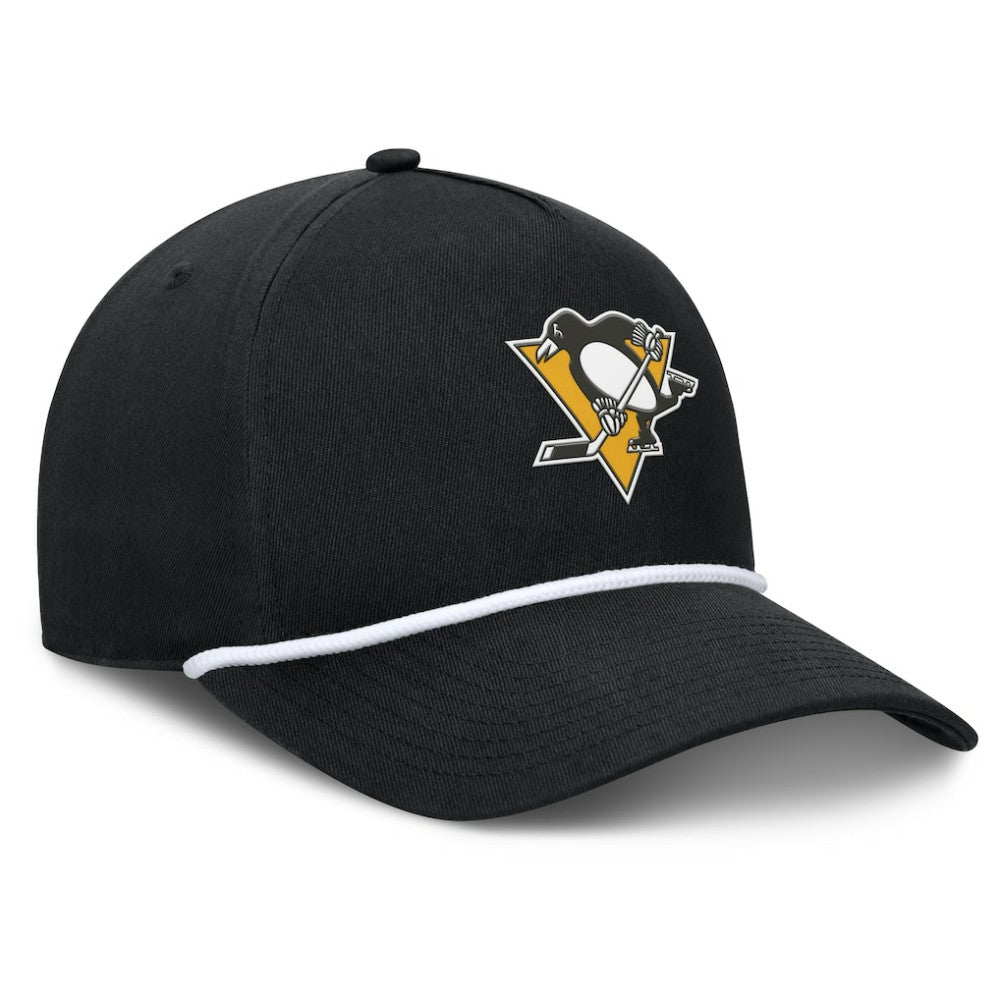 Pittsburgh Penguins Fanatics Authentic Pro Rink Roper A-Frame Adjustable Hat - Black - NHL