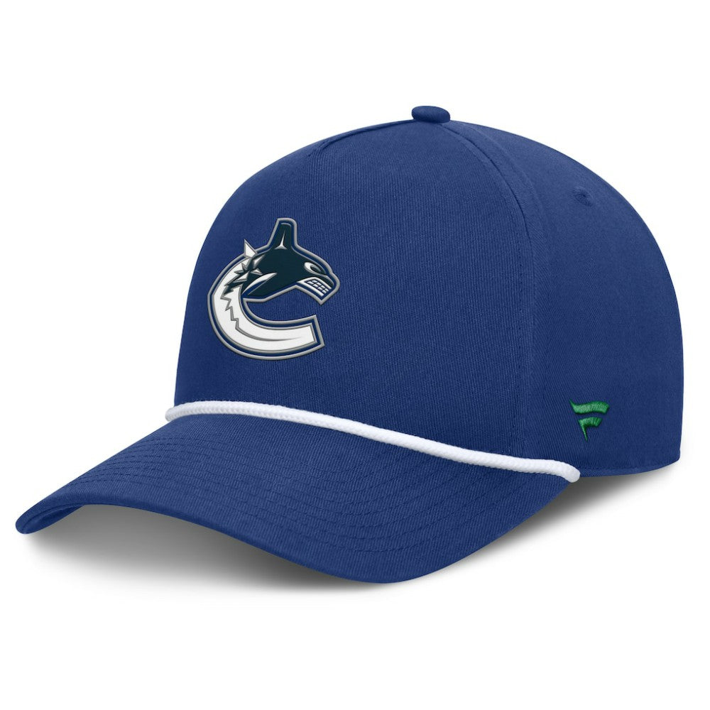 Vancouver Canucks Fanatics Authentic Pro Rink Roper A-Frame Adjustable Hat - Blue - NHL