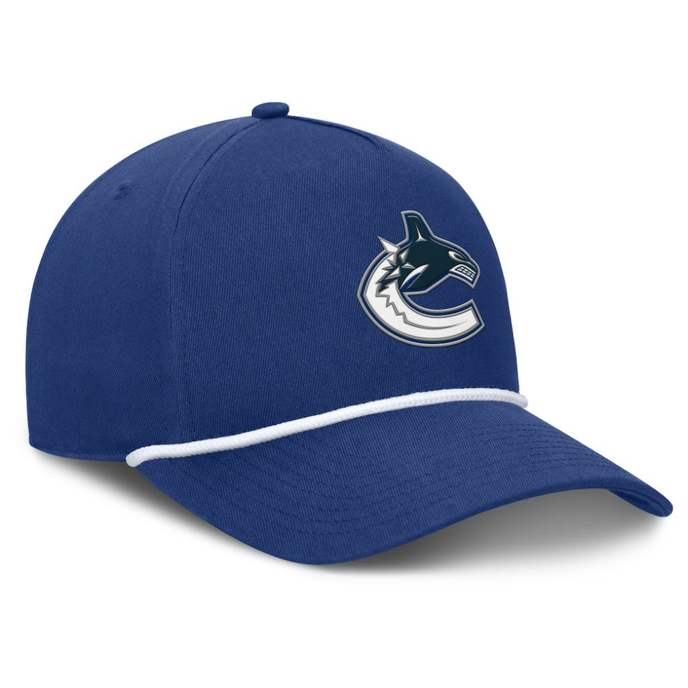 Vancouver Canucks Fanatics Authentic Pro Rink Roper A-Frame Adjustable Hat - Blue - NHL