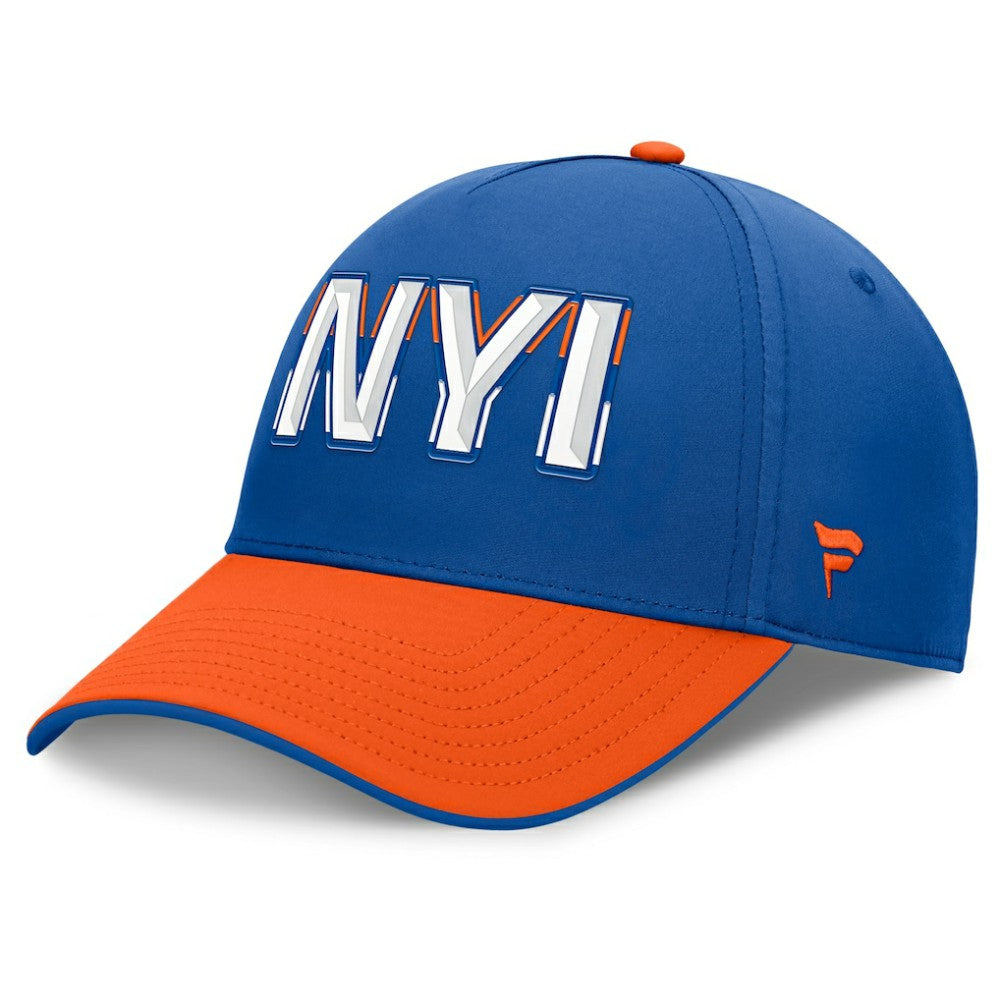 New York Islanders Fanatics Authentic Pro Rink Team Code Flex Hat - Royal/Orange - NHL