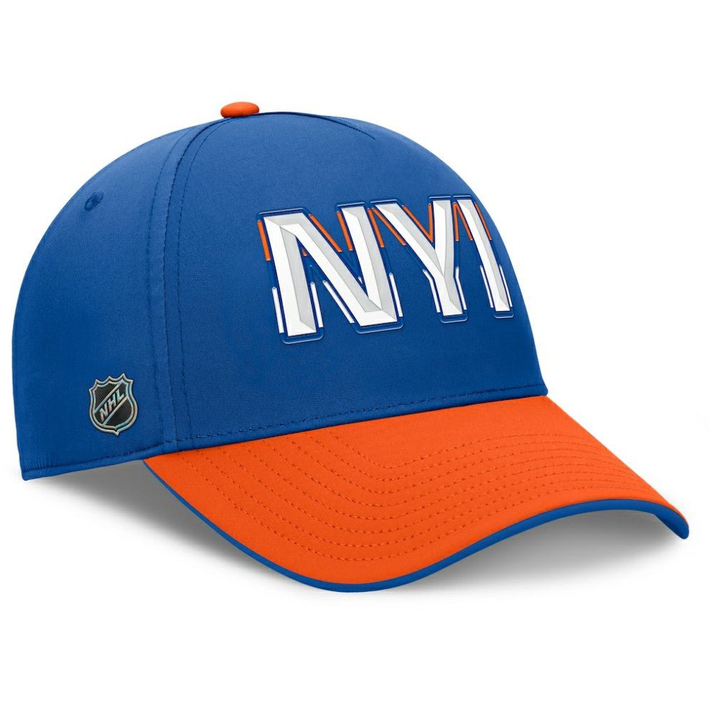 New York Islanders Fanatics Authentic Pro Rink Team Code Flex Hat - Royal/Orange - NHL