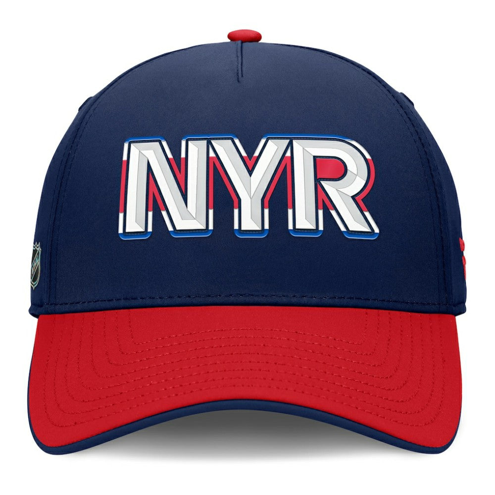 New York Rangers Fanatics Authentic Pro Rink Team Code Flex Hat - Navy/Red - NHL