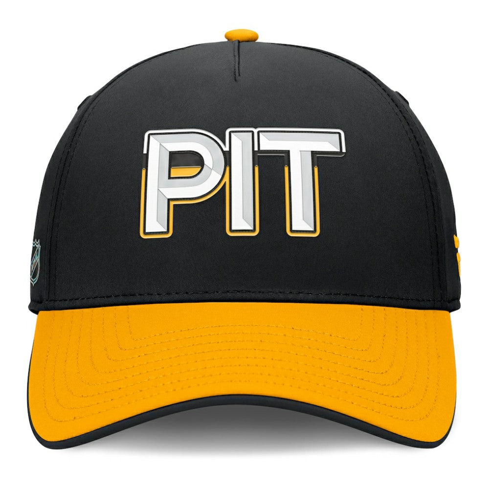 Pittsburgh Penguins Fanatics Authentic Pro Rink Team Code Flex Hat - Black/Gold - NHL