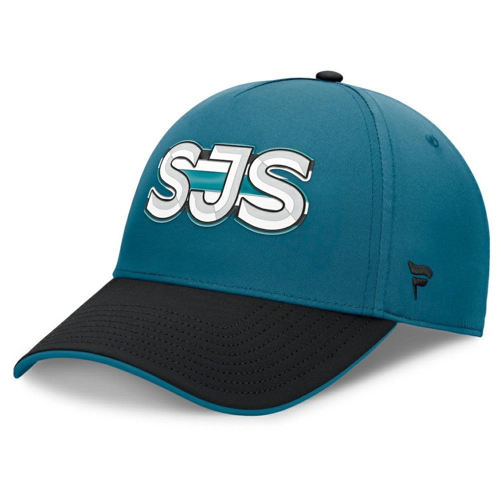 San Jose Sharks Fanatics Authentic Pro Rink Team Code Flex Hat - Teal/Black - NHL