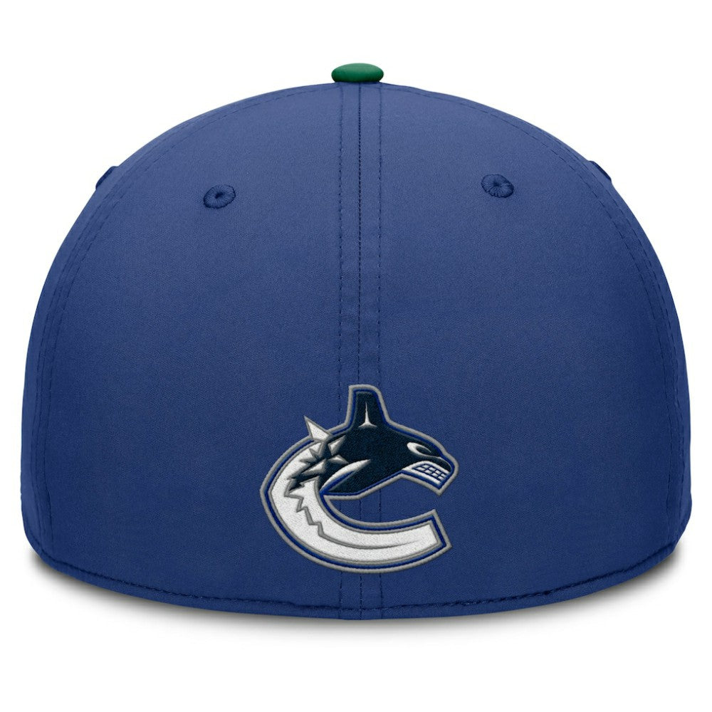 Vancouver Canucks Fanatics Authentic Pro Rink Team Code Flex Hat - Blue/Green - NHL