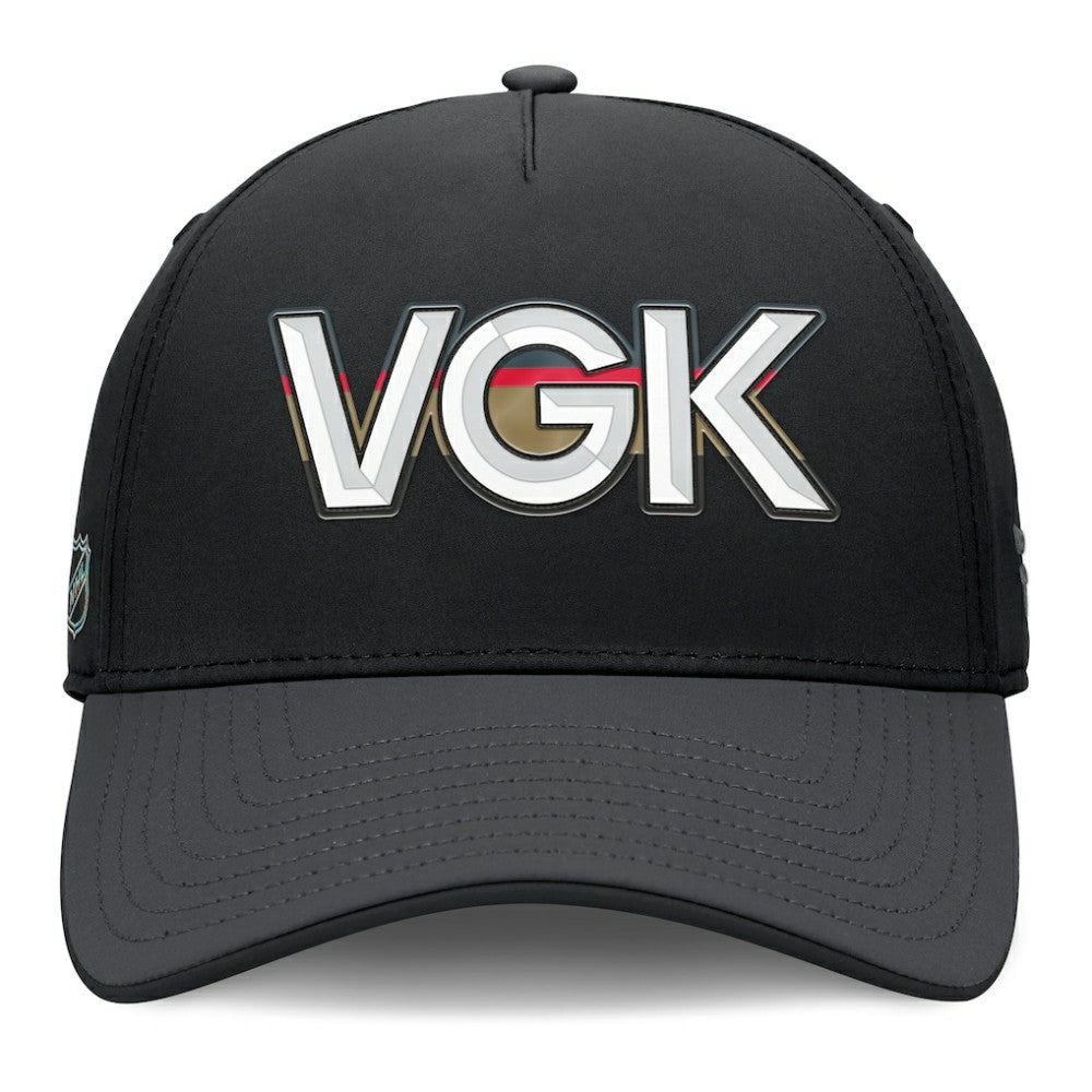 Vegas Golden Knights Fanatics Authentic Pro Rink Team Code Flex Hat - Black/Charcoal - NHL