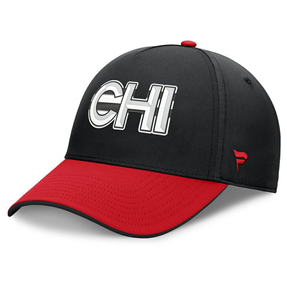 Chicago Blackhawks Fanatics Authentic Pro Rink Team Code Flex Hat - Black/Red - NHL
