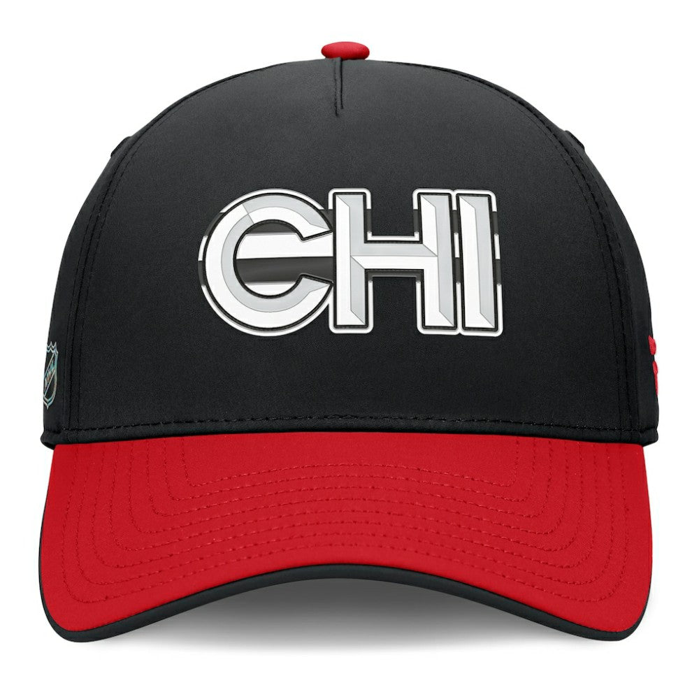 Chicago Blackhawks Fanatics Authentic Pro Rink Team Code Flex Hat - Black/Red - NHL
