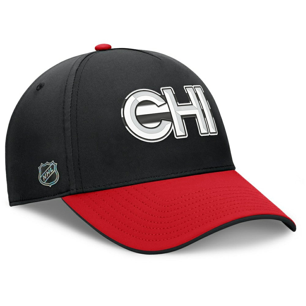 Chicago Blackhawks Fanatics Authentic Pro Rink Team Code Flex Hat - Black/Red - NHL