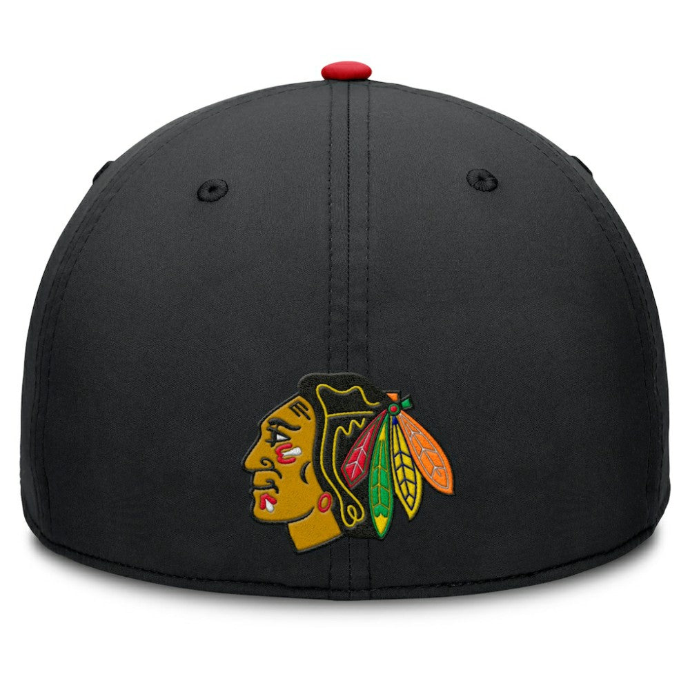 Chicago Blackhawks Fanatics Authentic Pro Rink Team Code Flex Hat - Black/Red - NHL