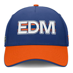 Edmonton Oilers Fanatics Authentic Pro Rink Team Code Flex Hat - Royal/Orange - NHL