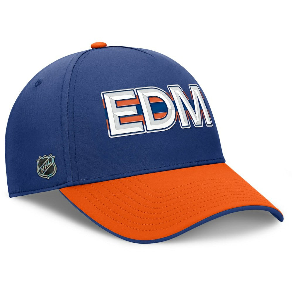 Edmonton Oilers Fanatics Authentic Pro Rink Team Code Flex Hat - Royal/Orange - NHL
