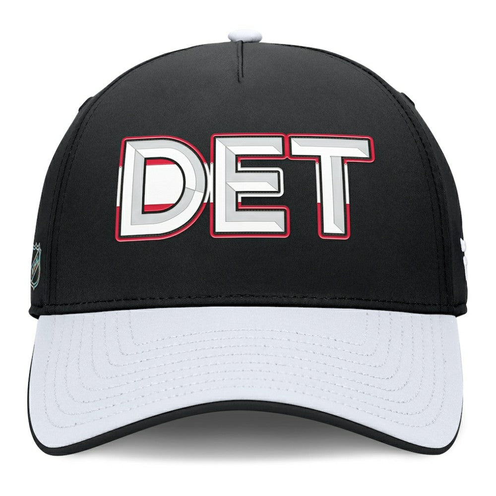 Detroit Red Wings Fanatics Authentic Pro Rink Team Code Flex Hat - Black/White - NHL