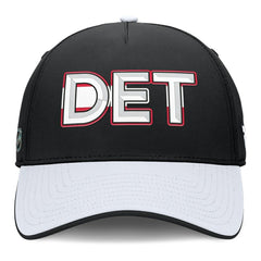 Detroit Red Wings Fanatics Authentic Pro Rink Team Code Flex Hat - Black/White - NHL